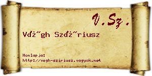 Végh Szíriusz névjegykártya